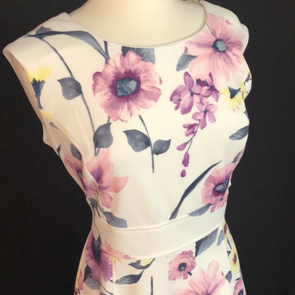 NWT Sandra Darren Ivory Floral Dress - Picture 4 of 5